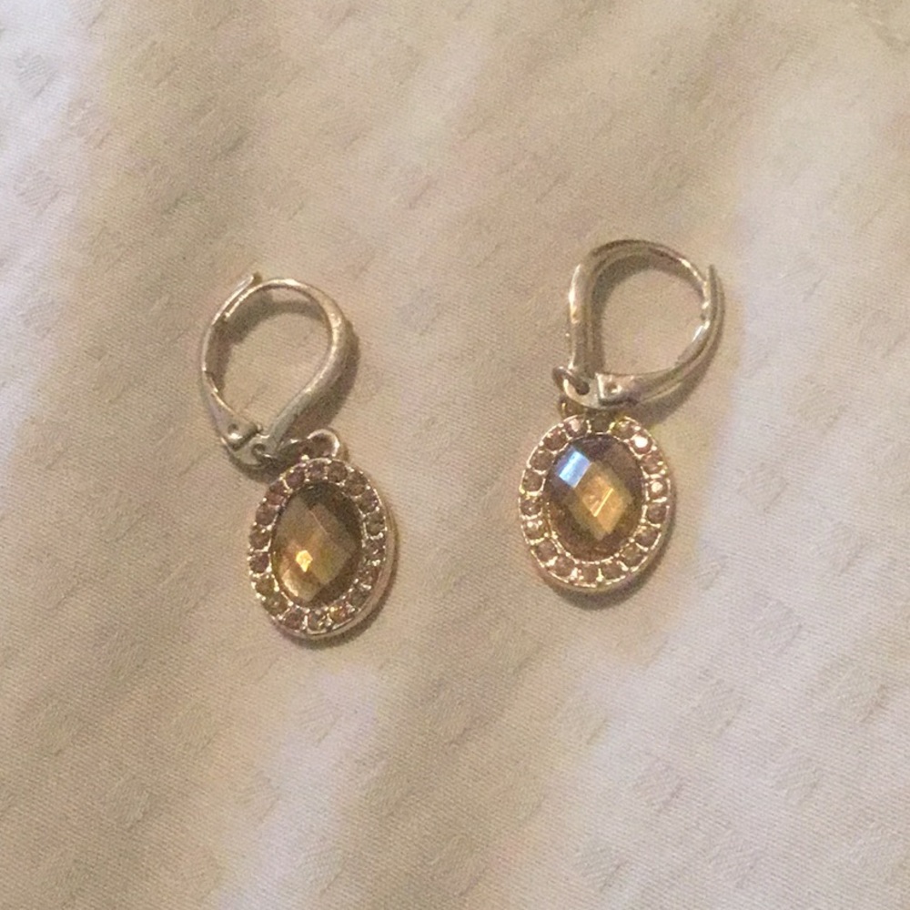 Bronze gemstone earrings